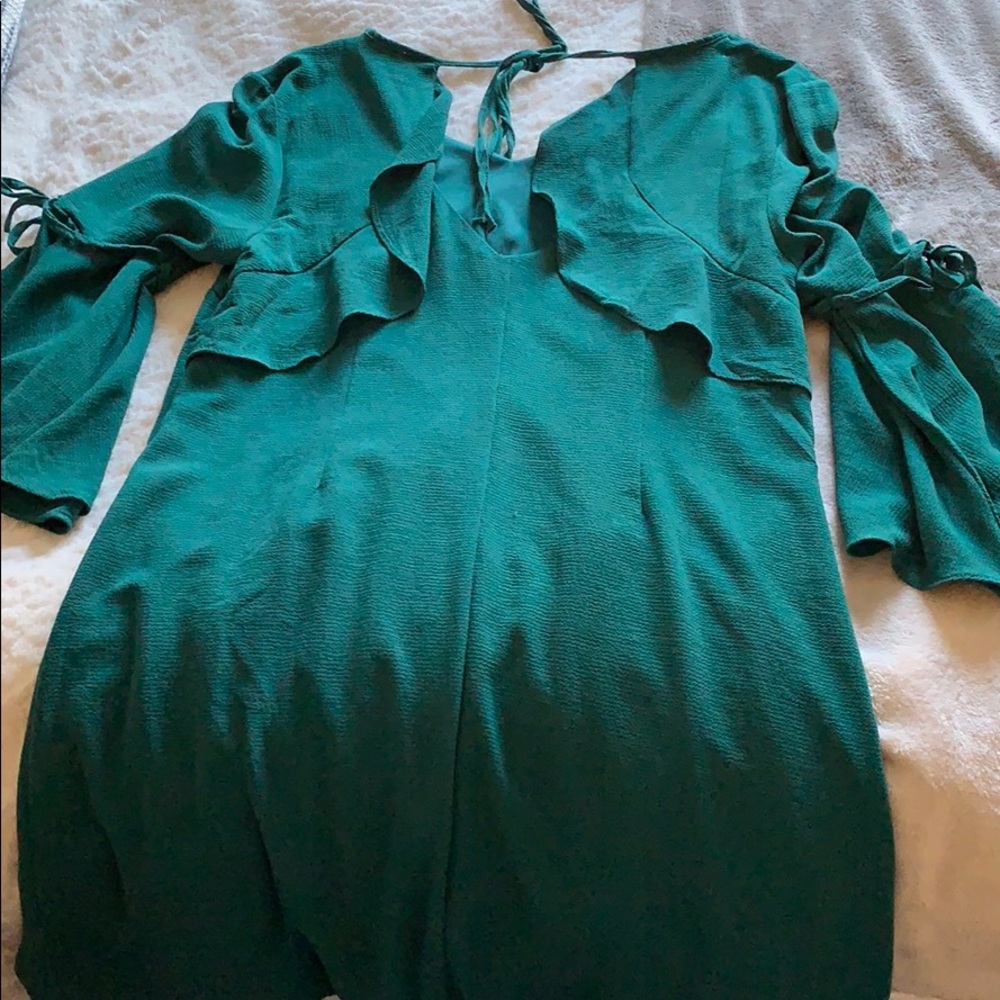 Green Ruffle Dress - Picture 2 of 2